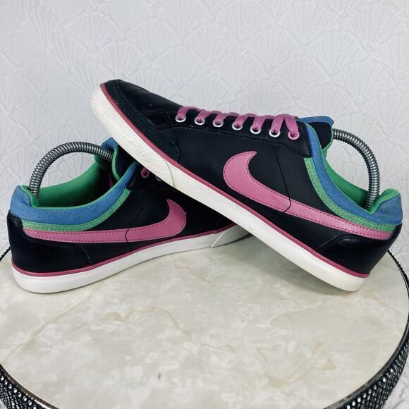 Nike Capri III Sneakers Women Size 10 Black Pink Leather Casual Skate Y2K Shoes - Picture 10 of 12